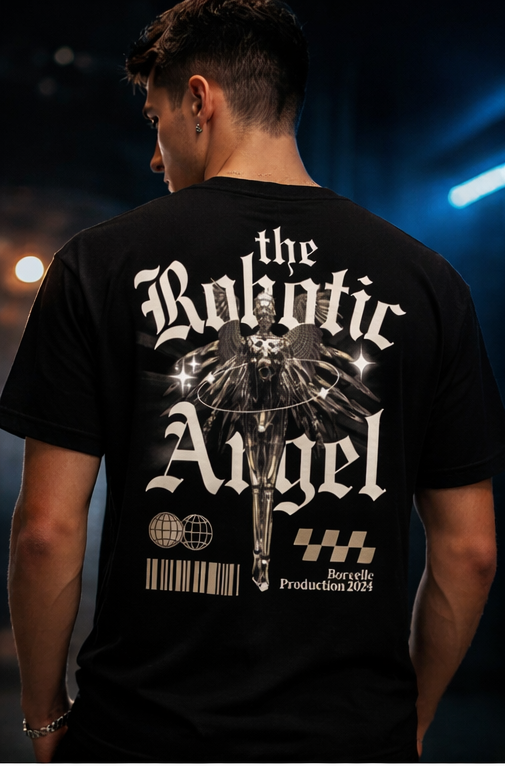 The Robotic Angel – Oversized Streetwear T-Shirt - Image 2
