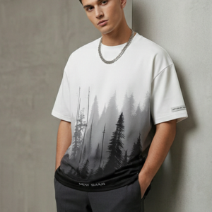 NEW SIAΛN" Forest Gradient Oversized Tee